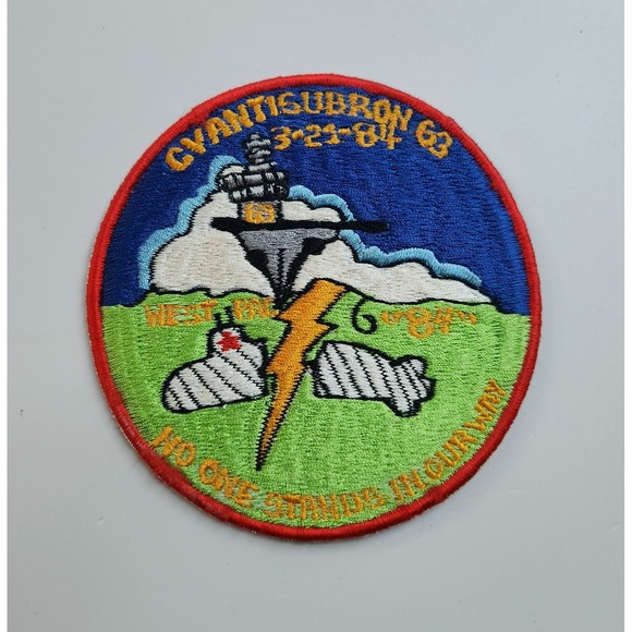 Vintage United States Navy Westpac 1984 Patch Carrier Sub 4.5